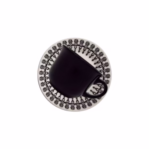 Conjunto de 6 Xícaras Grandes 200ml Com Pires Donna Folk