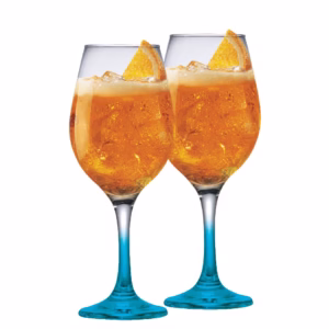 Jogo de Taças de Vidro One Drink Haste Azul Para Drinks 400ml 2 Pcs - Ruvolo