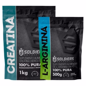 Kit: Creatina 1kg + Arginina 500g Soldiers Nutrition Força Performance