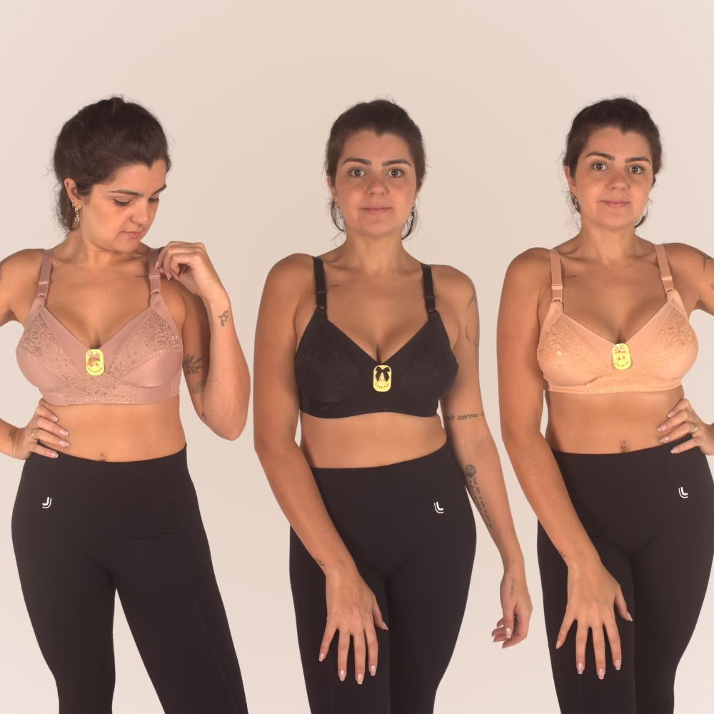 2 Sutiãs De Sustentação Reforçado Com Detalhe Em Renda Sem Arco E Sem Bojo Princesa Catarina