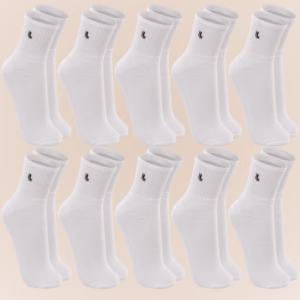 Kit Com 10 Pares De Meias Cano Médio Walk Original Lupo Unissex Cores Básicas Em Algodão