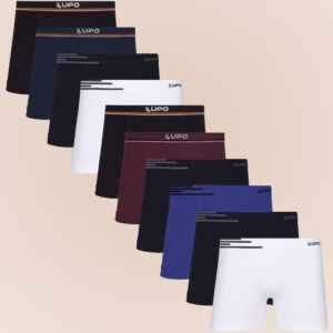 Kit Com 10 Cuecas Boxer Box De Microfibra Sem Costura Lupo Original Modelo Basico Liso - Pronta Entrega