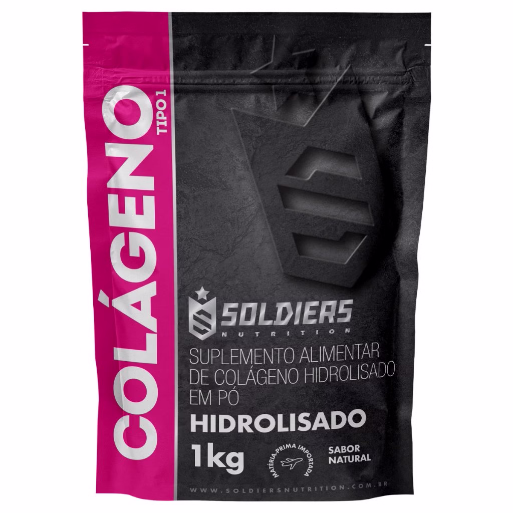 Colágeno Tipo 1 Hidrolisado 1kg 100% Puro Importado Soldiers Nutrition Beleza Pele Unhas Cabelos