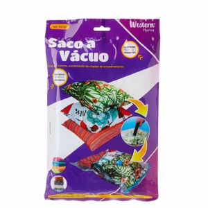 Saco a Vácuo 80x100 cm Organizador Roupa Edredom Viagem Western Prático