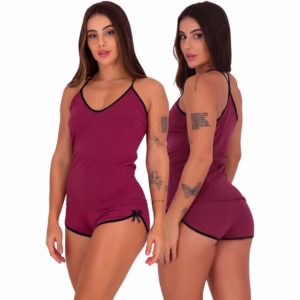 Baby Doll Algodão Paris Conjunto Pijama Short Doll