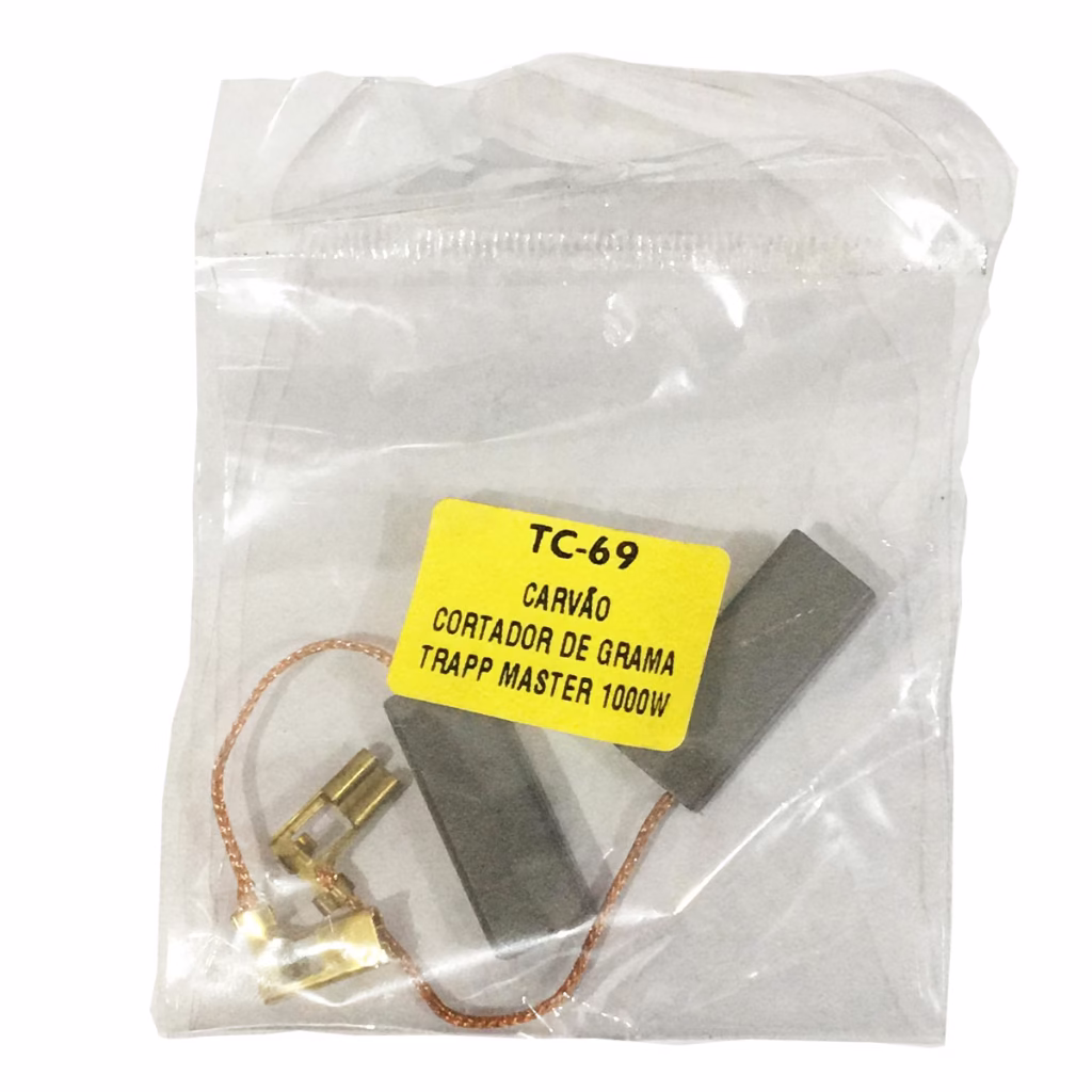 Escova Carvão Para Cortador De Grama Trapp Master 1000w Tc69 2 Peças - Imagem 2