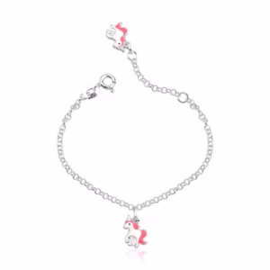 Pulseira infantil unicórnio prata 925
