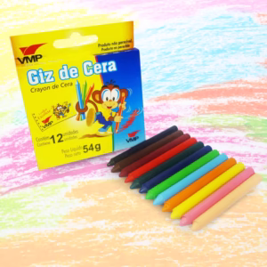 Giz de Cera Para Colorir Fino Com 12 Cores Atacado 12 Caixas