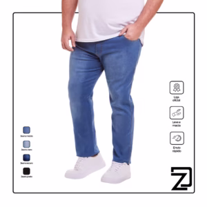 Calça Plus Size Masculina Jeans e Sarja