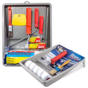 Kit Jogo De Pintura Flex 3 - 5 Peças  Rolo - Bandeja - Misturador De Tinta - Bandeja Pincel Roma