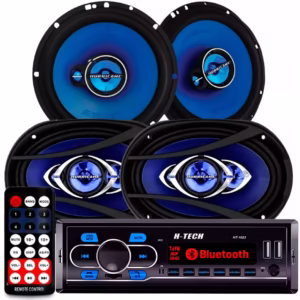 Kit Som Automotivo Radio Player Bluetooth Usb Falante Hurricane 6 + 6x9