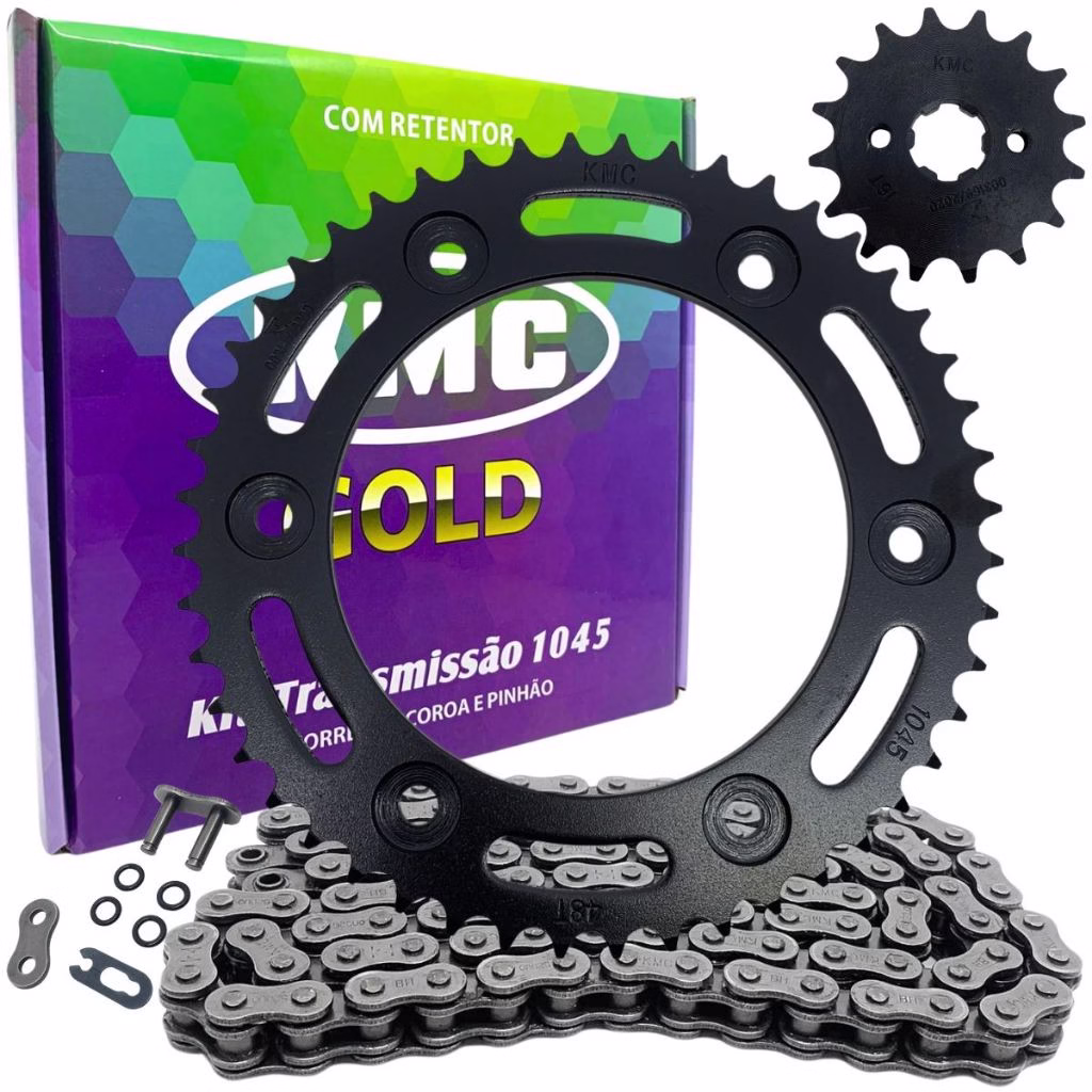 Kit Relacao Em Aço 1045 Kmc Bros 160 Xre 190 15/19 C/Retentor - Completo