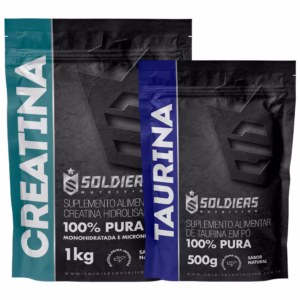 Kit: Creatina 1kg + Taurina 500g Soldiers Nutrition Força Performance