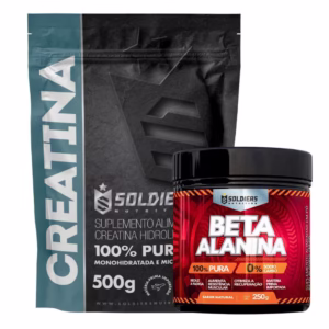 Kit: Beta Alanina 250g + Creatina 500g Soldiers Nutrition Força Performance