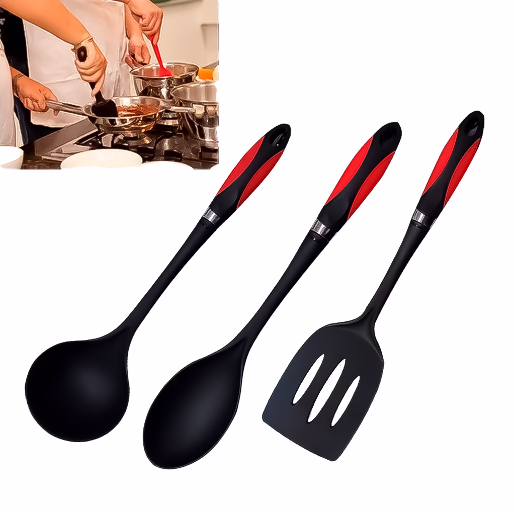 Concha Colher Espátula Flexível Em Plástico PVC Emborrachado Design Moderno Utensílios Casa Cozinha