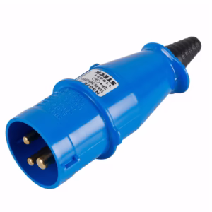 Plug Macho Industrial 2p+T 16A Newkon Azul N3076 Steck