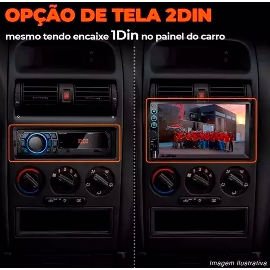 Central Multimídia Mp5 Player 7 Pol 1 Din Chevrolet Corsa - Imagem 2
