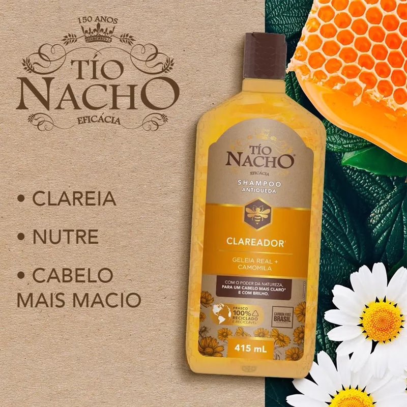 Shampoo Tio Nacho Engrossador/Clareador/Reconstrutor/Fortalecedor/Purificador/Anticaspa - 1 Unidade - Imagem 2