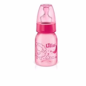 Mamadeira Rosa Divertida Bico Silicone 120ml Tam.1 - Lillo