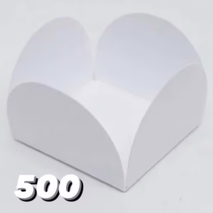 100~600 FORMINHAS BRANCAS 4 PÉTALAS PARA BRIGADEIROS  3,5x3,5x2,5 HAPPY//