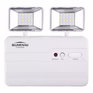 Luminaria De Emergencia Bloco Autonomo 2 Farois Quadrados 1200 Lumens