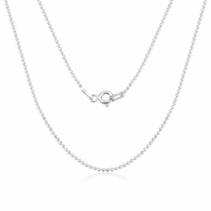 Colar prata 925 corrente bolinha diamantada 45cm prata 925 maciça