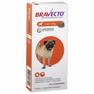 Antipulgas e Carrapatos Bravecto MSD para Cães de 4,5kg a 10Kg