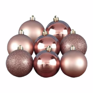 Bolas em Tubo Rose Gold 7cm - 08 unidades - Cromus Natal