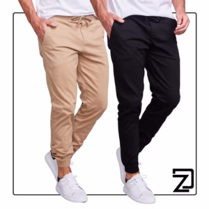 Kit 2 Calça Masculina Jogger Com Punho Sarja