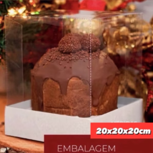 10~50  caixas panetone 750g gramas branca com tampa em acetato 20x20x20 CAIXA BOLO