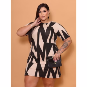 VESTIDO básico lindo Plus Size Curve Curvy grande camisetão várias cores
