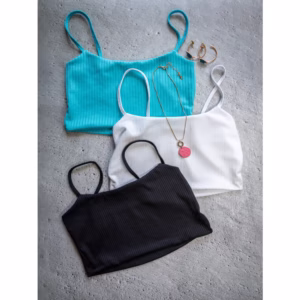 KIT 3: Top Alcinha Canelado - Várias Combinações