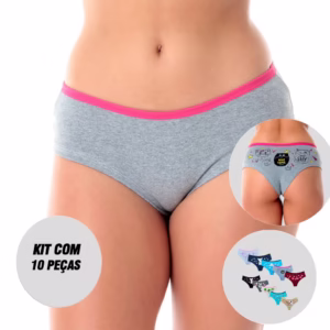 Kit 10 Calcinhas Algodão Sula Lingerie Calesson