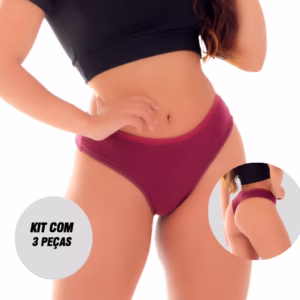 Kit 3 Tangas Fio Duplo De Algodão Gabi Dupla