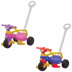 Triciclo Infantil Encantado Com Empurrador E Aro De Segurança Para Crianças