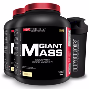 Kit 2x Suplemento Hipercalórico Giant Mass 3kg + Coqueteleira - Para Musculação - Bodybuilders