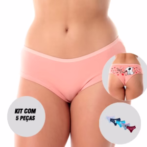 Kit 5 Calcinhas Calesson Sula Algodão Lingerie