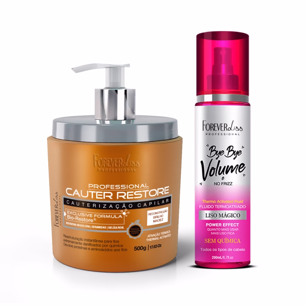 Kit Liso Mágico 200ml + Cauterização Capilar