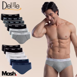 Pacote Com 6 Cuecas Mash Slip de Algodao Masculina Original e NF