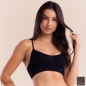 Sutiã Top Microfibra Nadador Poliamida Sem Bojo Sem Costura Fitness Academia SHE