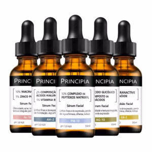 Kit 5 Séruns Principia Niacinamida + Hialurônicos + Peptídeos + Glicólico + Retinóide