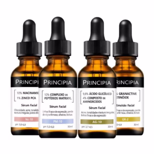 Kit 4 Séruns Principia Niacinamida + Peptídeos + Glicólico + Retinóide