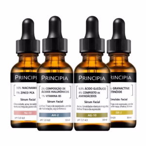 Kit 4 Séruns Principia Niacinamida + Hialurônicos + Glicólico + Retinóide