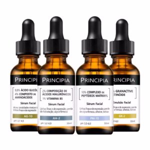 Kit 4 Séruns Principia Glicólico + Hialurônicos + Peptídeos + Retinóide