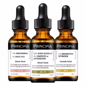 Kit 3 Séruns Principia Niacinamida + Glicólico + Retinóide