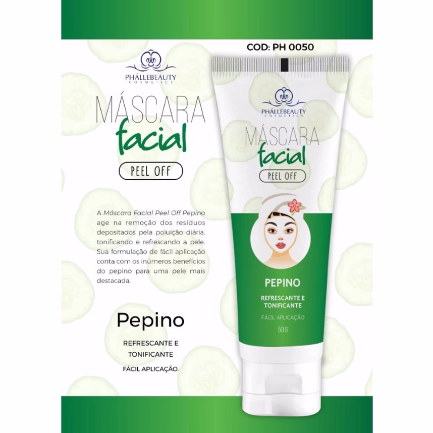 Máscara Facial Peel Off Pepino Bisnaga PhálleBeauty PH050 - Imagem 2