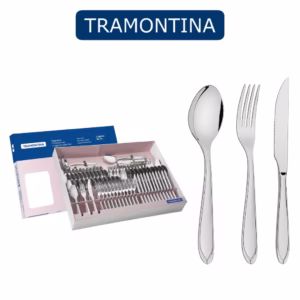 Kit Conjunto Jogo De Talheres Laguna Faqueiro 91 Peças em Aço Inox Tramontina