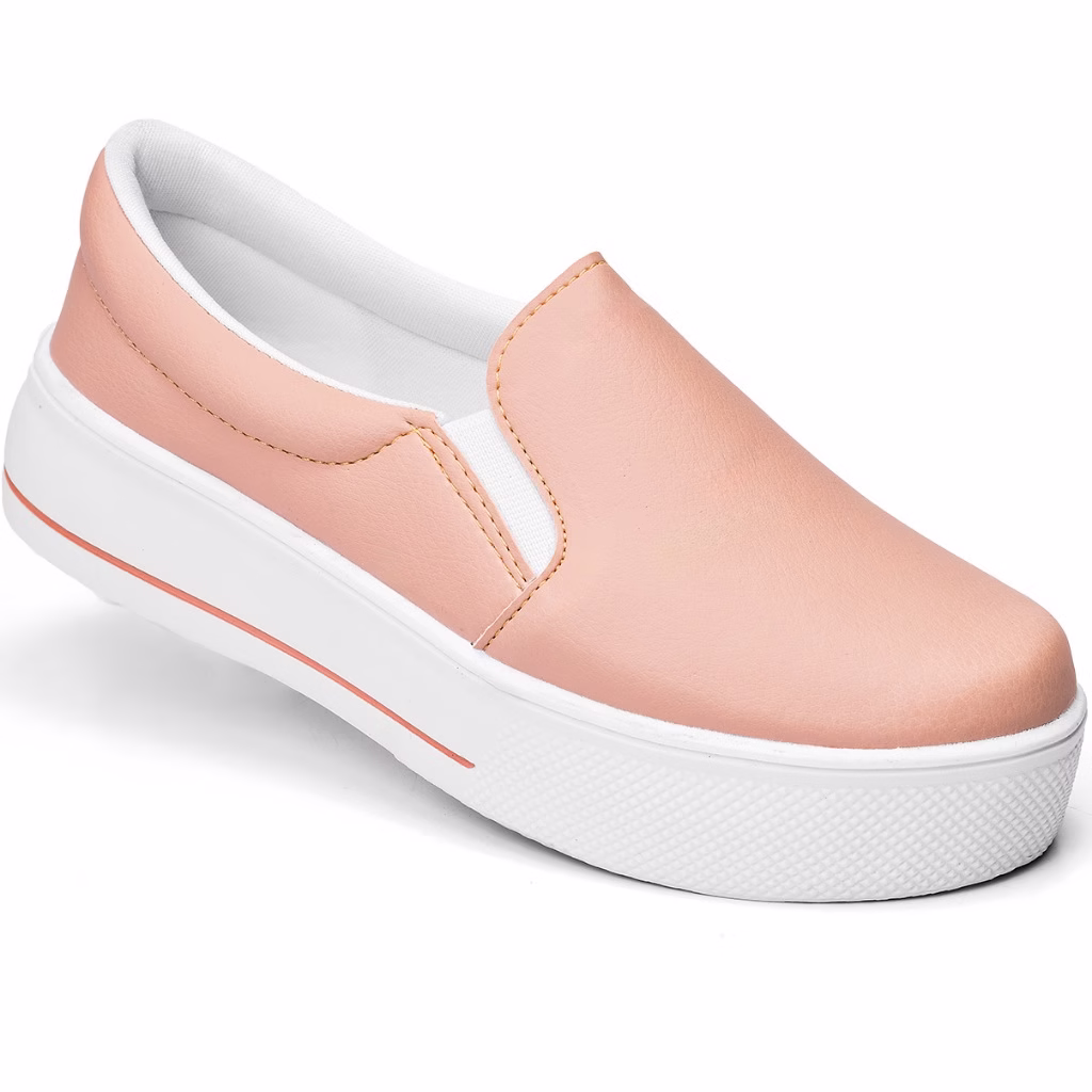 Tenis Feminino Lumiss Casual Slip On Sapatenis Confort Flatform Moda Macio - Imagem 2