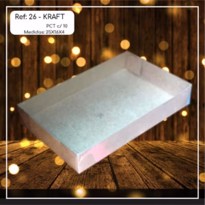 10~50  Caixas Embalagem Doces Com Visor em  Acetato KRAFT 25x16x4 - Ref. 26 ( Chocobraz )