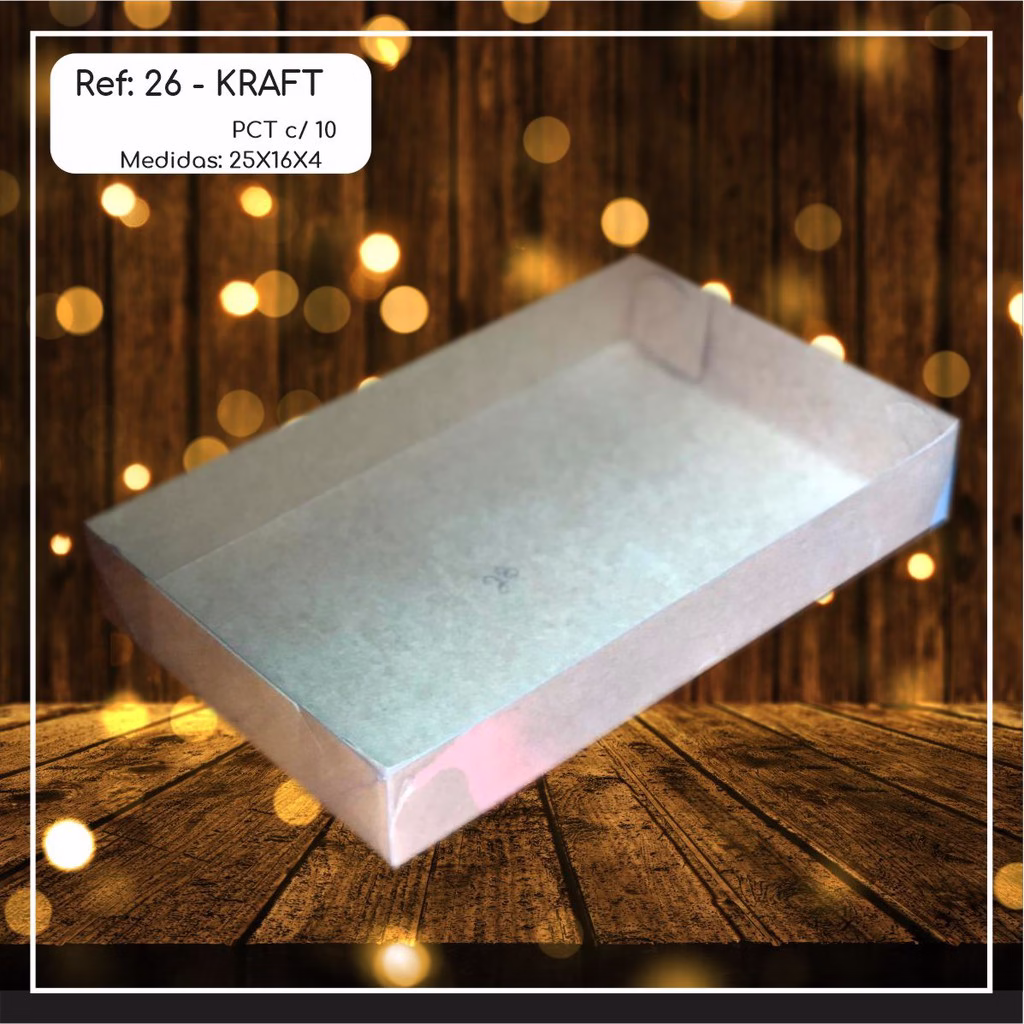 10~50 Caixas Embalagem Doces Com Visor em Acetato KRAFT 25x16x4 - Ref. 26 ( Chocobraz )